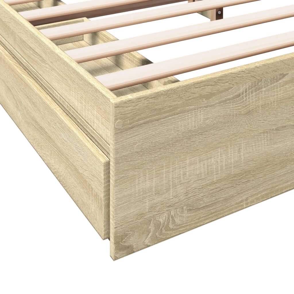 vidaXL Πλαίσιο Κρεβατιού με συρτάρια Sonoma Δρυς 180x200εκ. Επεξ. Ξύλο