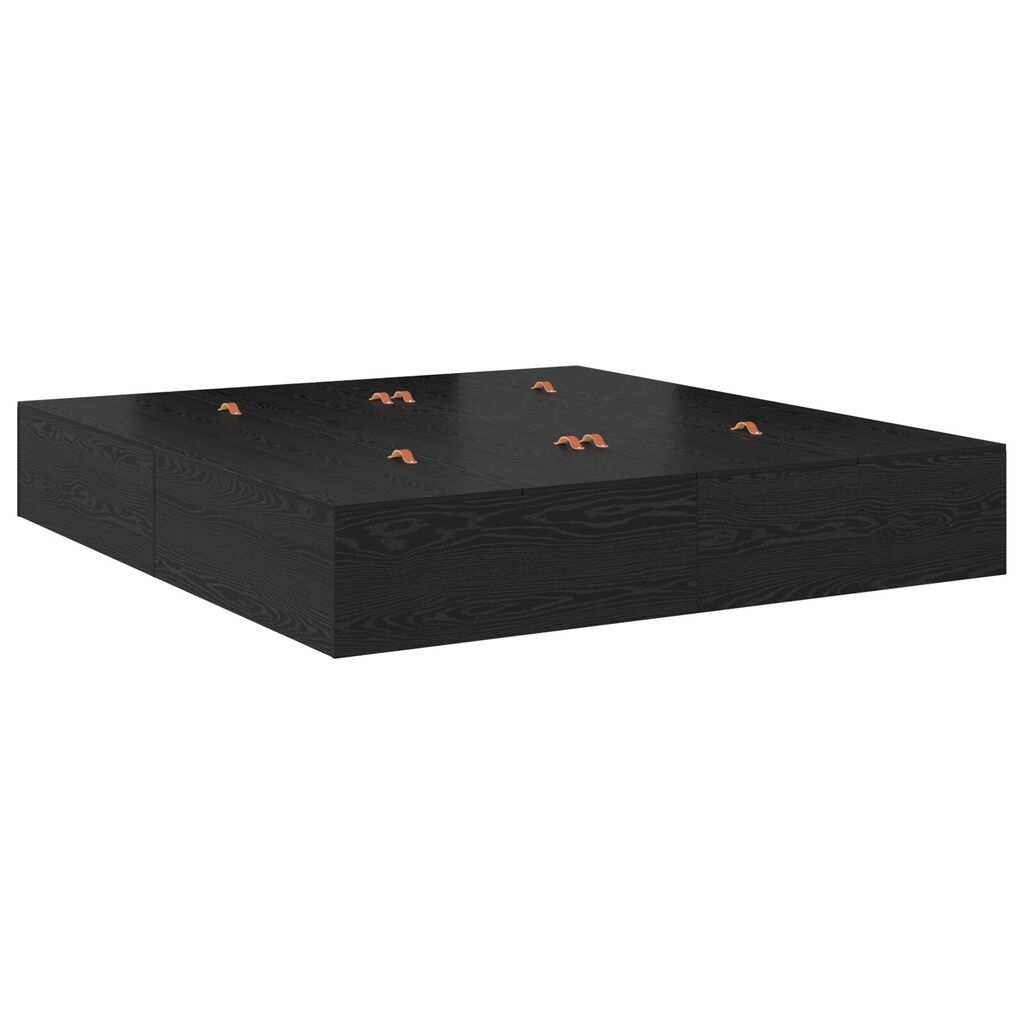 vidaXL Κρεβάτι Αποθήκευσης Μαύρος Δρυς 180x200 εκ