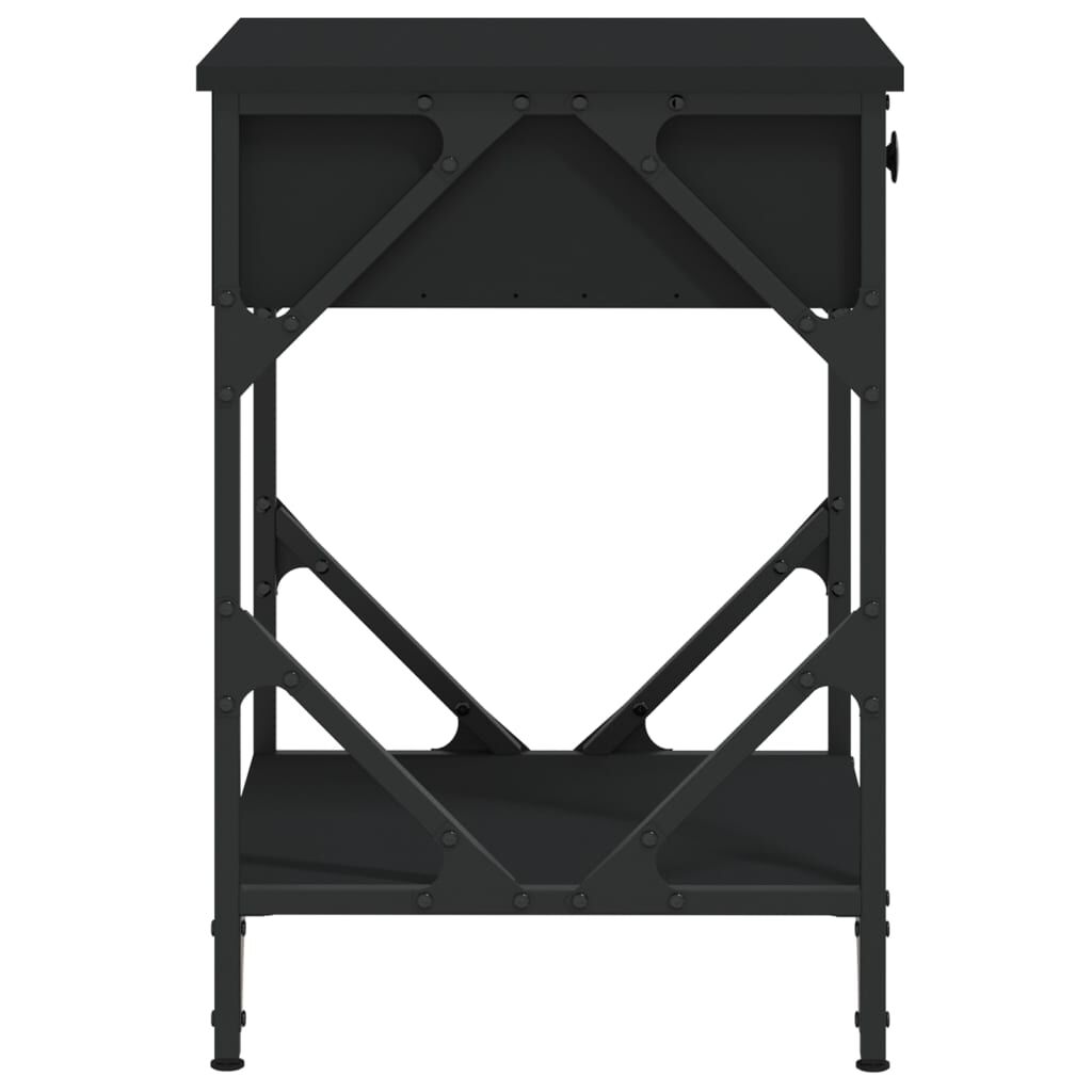 vidaXL Κομοδίνα 2 τεμ. Μαύρα 40 x 42 x 60 εκ. από Επεξεργασμένο Ξύλο