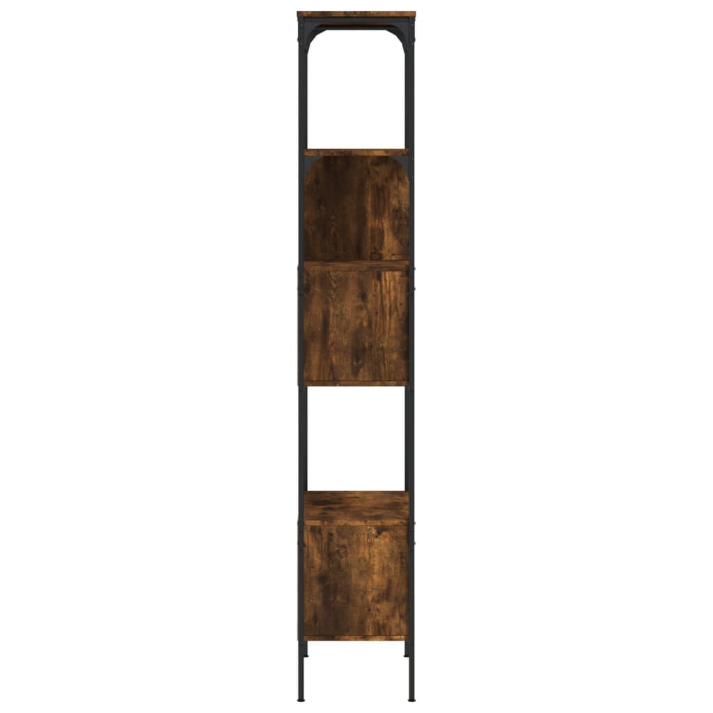 vidaXL Βιβλιοθήκη 5 Επιπέδων Καπνιστή Δρυς 76x33x188,5 εκ. Επεξ. Ξύλο