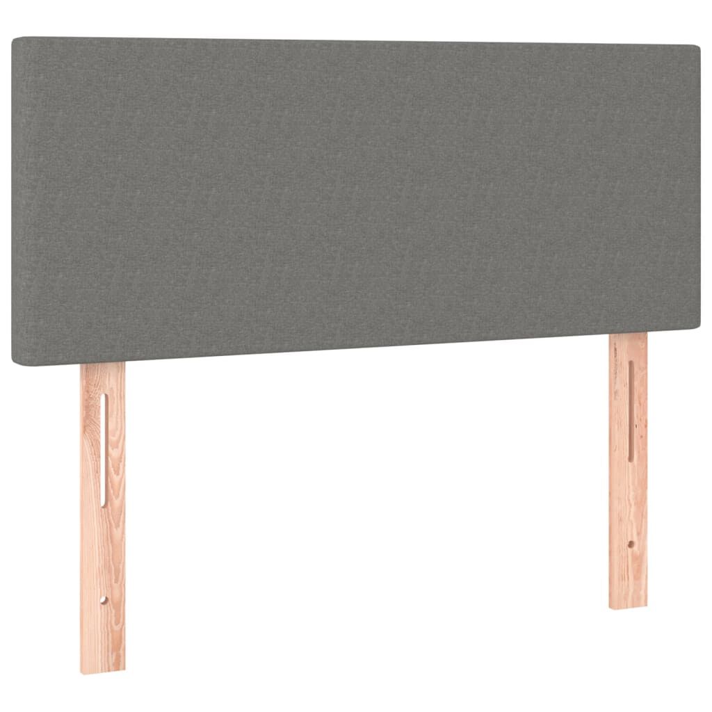 vidaXL Κρεβάτι Boxspring με Στρώμα Σκούρο Γκρι 90x200 εκ. Υφασμάτινο