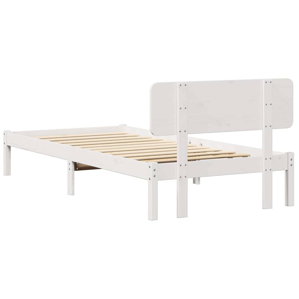 vidaXL Σκελετός Κρεβατιού Λευκό 100 x 200 cm Μασίφ ξύλο πεύκου