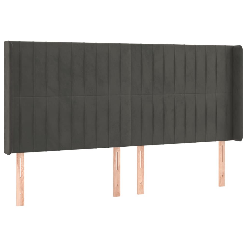 vidaXL Κρεβάτι Boxspring με Στρώμα & LED Σκ. Γκρι 200x200εκ. Βελούδινο