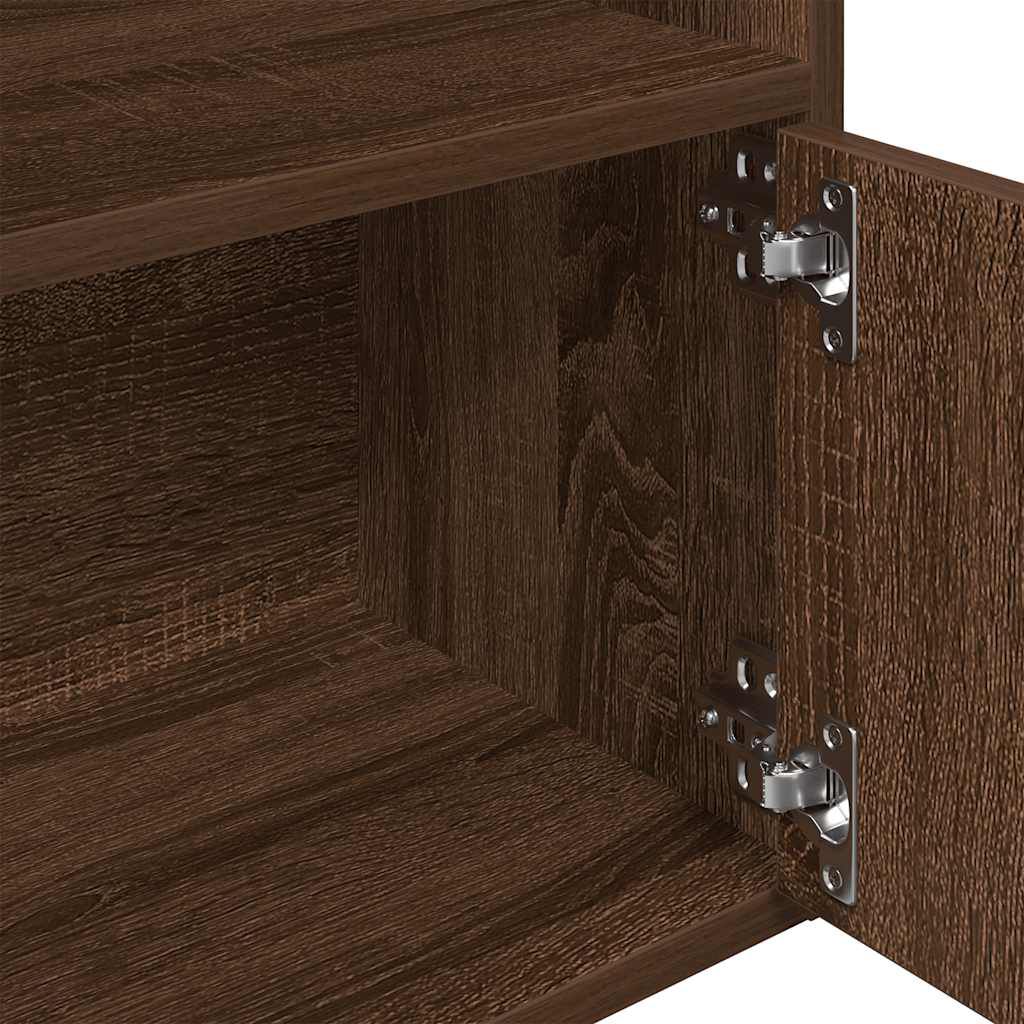 vidaXL Βιβλιοθήκη Καφέ Δρυς 31x24x127 εκ. από Επεξεργασμένο Ξύλο