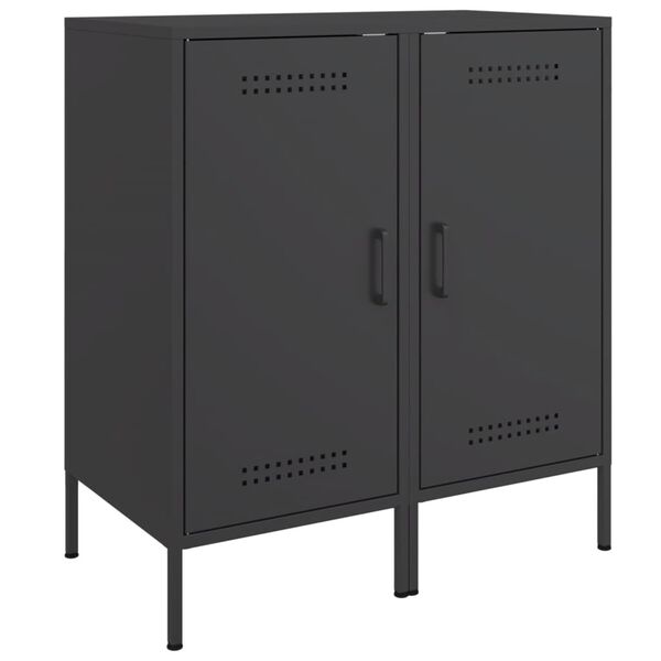 vidaXL Ντουλάπια 2 τεμ. Μαύρα 36x39x79 εκ. από Χάλυβα
