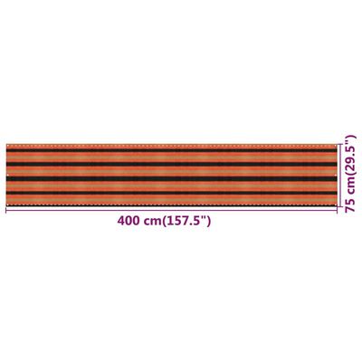 vidaXL Διαχωριστικό Βεράντας Πολύχρωμο 75 x 400 εκ. από HDPE
