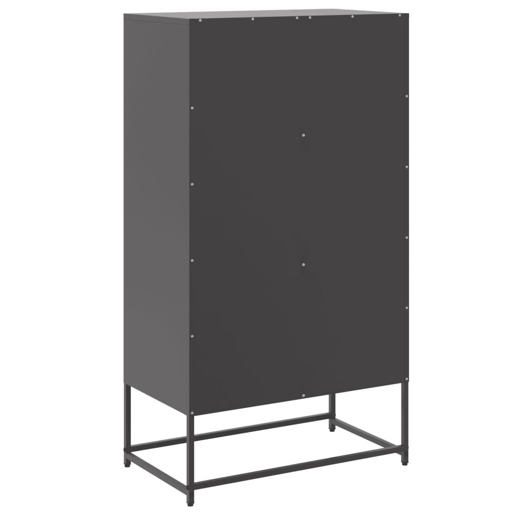 vidaXL Ντουλάπι Μαύρο 68,5x38,5x123,5 εκ. από Ατσάλι