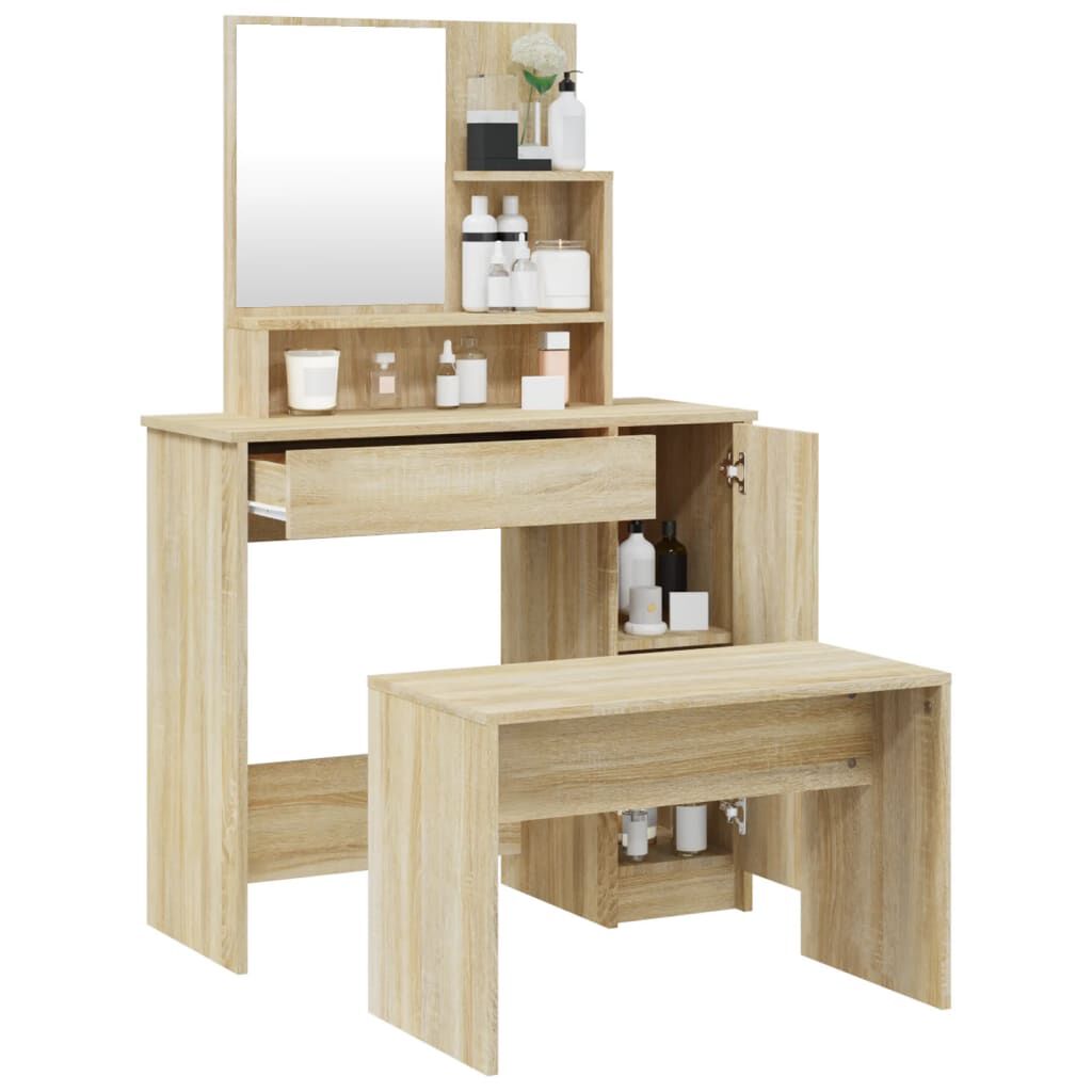 vidaXL Μπουντουάρ Σετ Sonoma Δρυς 86,5x35x136 εκ.