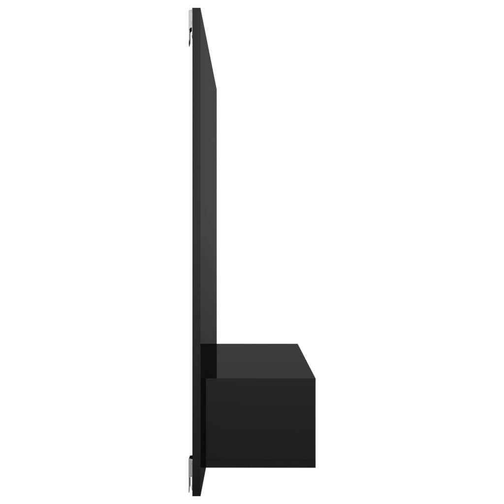 vidaXL Έπιπλο Τηλεόρασης Τοίχου Γυαλ. Μαύρο 120x23,5x90εκ. Μοριοσανίδα