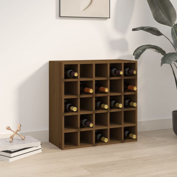 vidaXL Κάβα Κρασιών Μελί 56x25x56 εκ. από Μασίφ Ξύλο Πεύκου