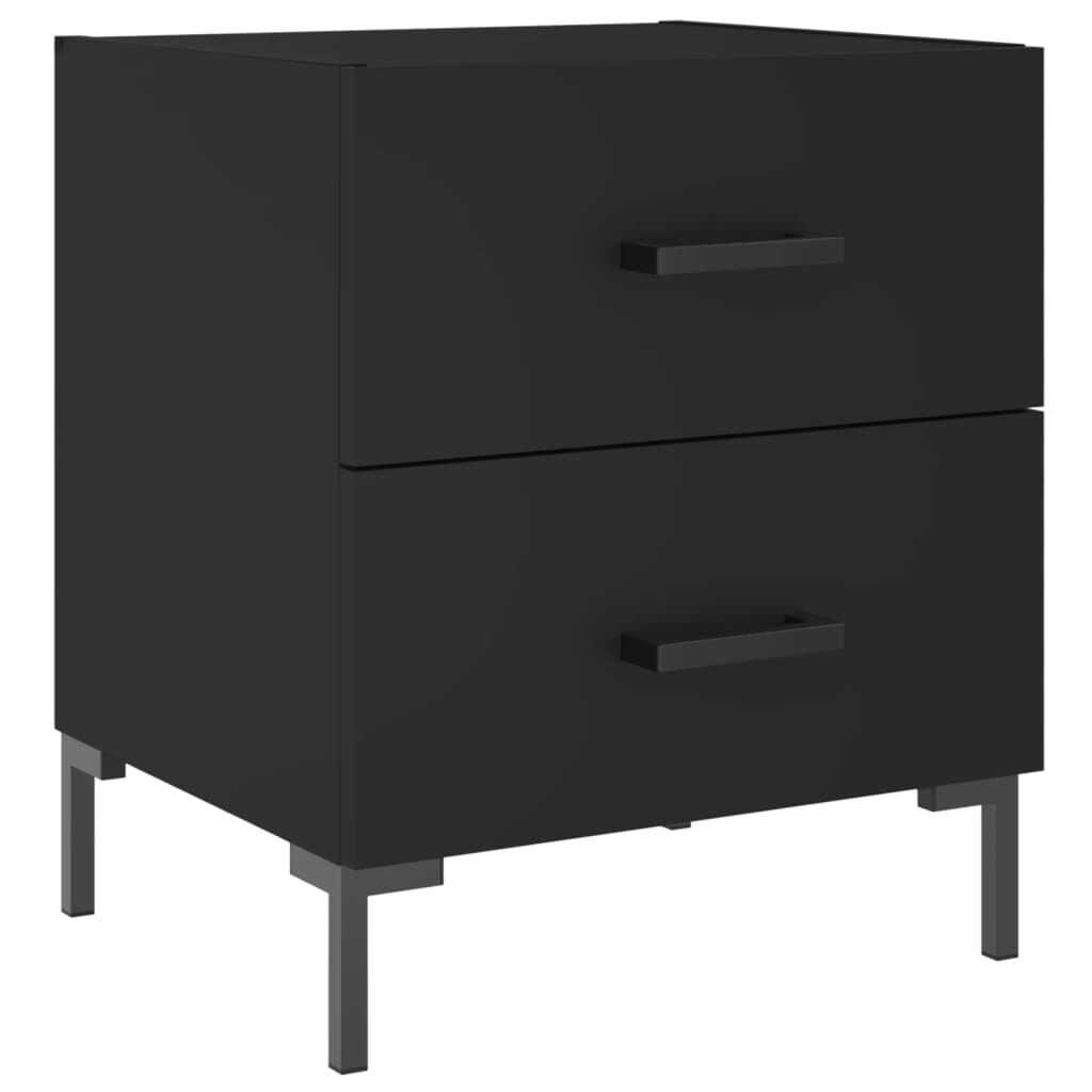 vidaXL Κομοδίνα 2 τεμ. Μαύρα 40 x 35 x 47,5 εκ. από Επεξεργασμένο Ξύλο