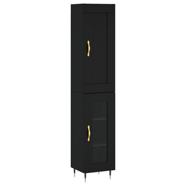 vidaXL Ντουλάπι Μαύρο 34,5 x 34 x 180 εκ. από Επεξεργασμένο Ξύλο