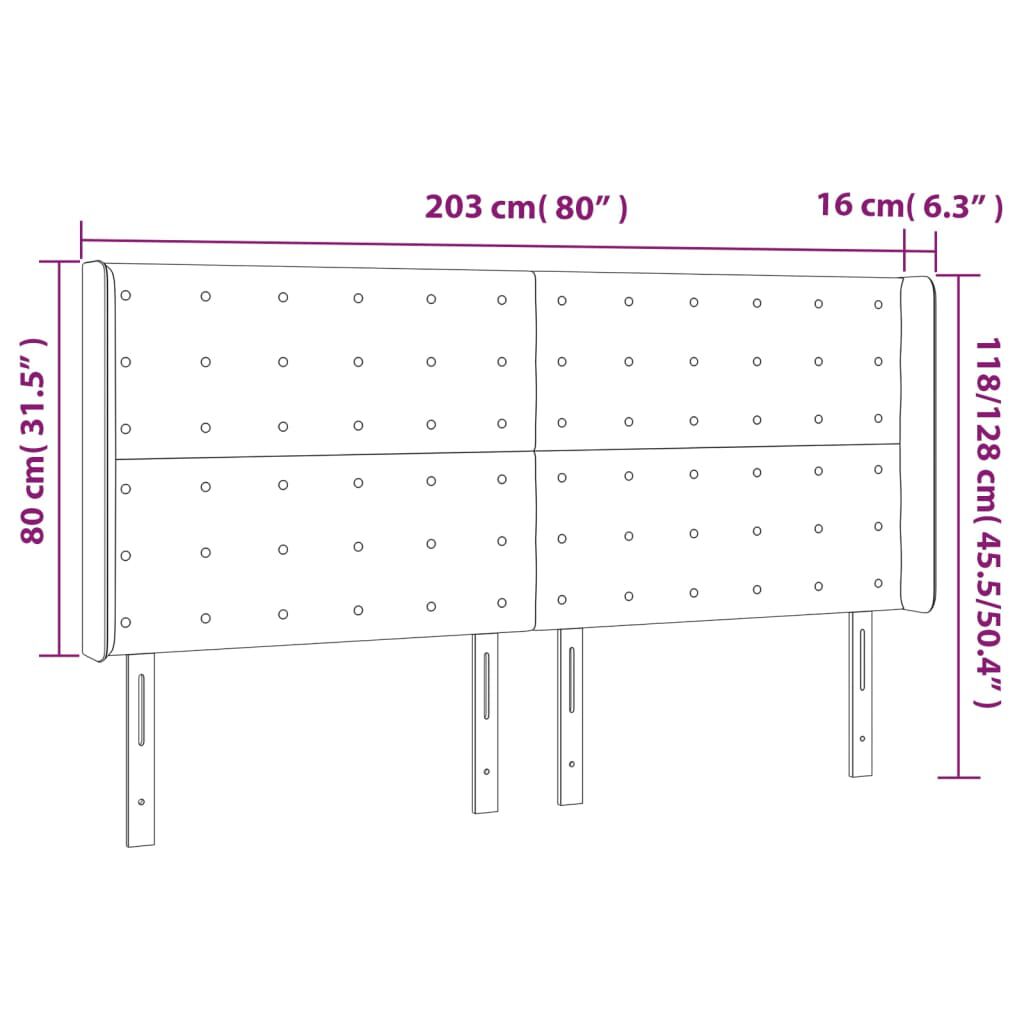 vidaXL Κεφαλάρι με Πτερύγια Ανοιχτό Γκρι 203x16x118/128 εκ. Υφασμάτινο