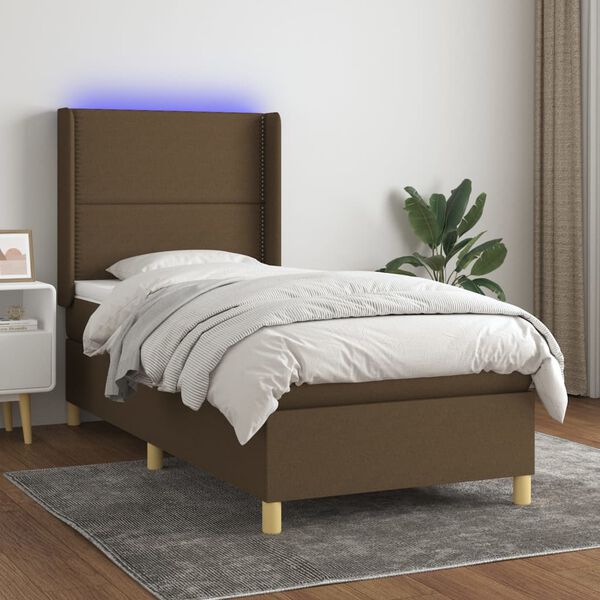vidaXL &Kappa;&rho;&epsilon;&beta;ά&tau;&iota; Boxspring &mu;&epsilon; &Sigma;&tau;&rho;ώ&mu;&alpha; & LED &Sigma;&kappa;.&Kappa;&alpha;&phi;έ 100x200 &epsilon;&kappa; &Upsilon;&phi;&alpha;&sigma;&mu;ά&tau;&iota;&nu;&omicron;