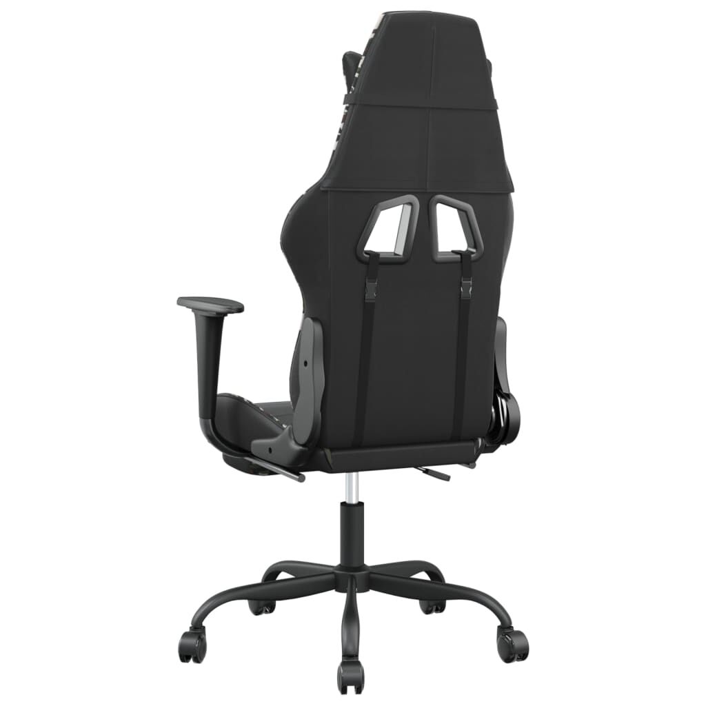vidaXL Καρέκλα Gaming Μασάζ Υποπόδιο Μαύρος Παραλλαγή Συνθετικό Δέρμα