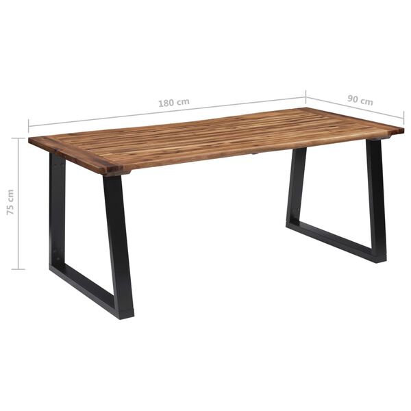 vidaXL Τραπεζαρία 180 x 90 εκ. από Μασίφ Ξύλο Ακακίας