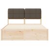 vidaXL Σκελετός Κρεβατιού με Επενδεδυμένο Κεφαλάρι Taupe 140 x 200 cm