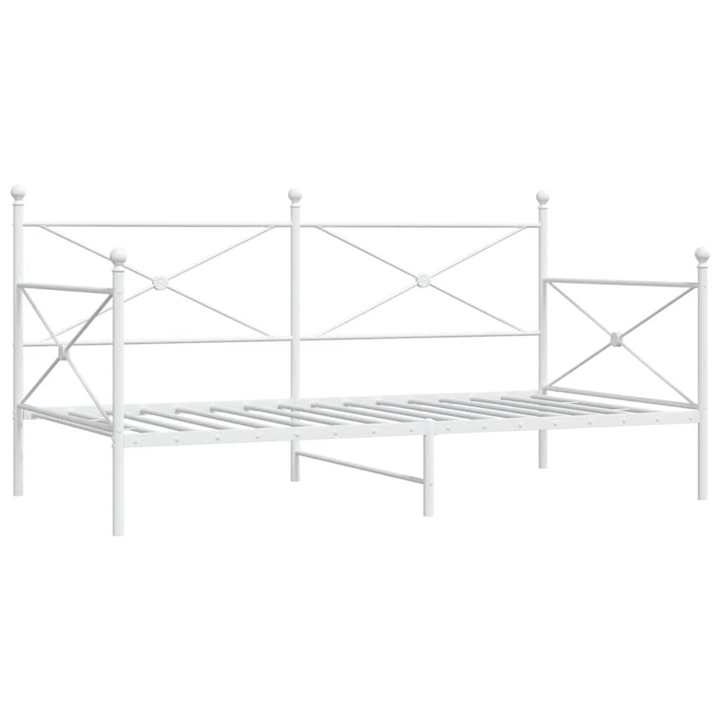 vidaXL Κρεβάτι ημέρας χωρίς στρώμα Λευκό 107x203 cm Ατσάλι