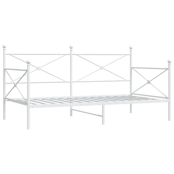 vidaXL Κρεβάτι ημέρας χωρίς στρώμα Λευκό 107x203 cm Ατσάλι