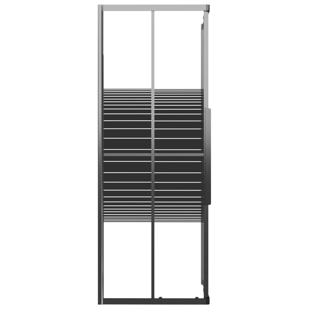 vidaXL Καμπίνα Ντουζιέρας με Ρίγες Μαύρη 80 x 80 x 180 εκ. από ESG