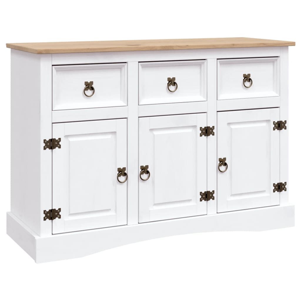 vidaXL Μπουφές Μεξικ. Στιλ Corona Λευκό 132x43x78 εκ. Ξύλο Πεύκου