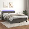 vidaXL &Kappa;&rho;&epsilon;&beta;ά&tau;&iota; Boxspring &mu;&epsilon; &Sigma;&tau;&rho;ώ&mu;&alpha; & LED &Sigma;&kappa;. &Gamma;&kappa;&rho;&iota; 140x190&epsilon;&kappa;. &Beta;&epsilon;&lambda;&omicron;ύ&delta;&iota;&nu;&omicron;