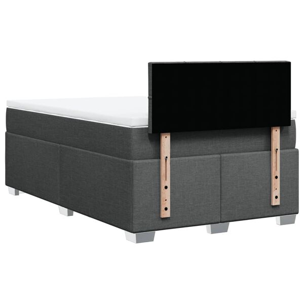 vidaXL Κρεβάτι Boxspring με Στρώμα Σκούρο Γκρι 120x200 εκ. Υφασμάτινο