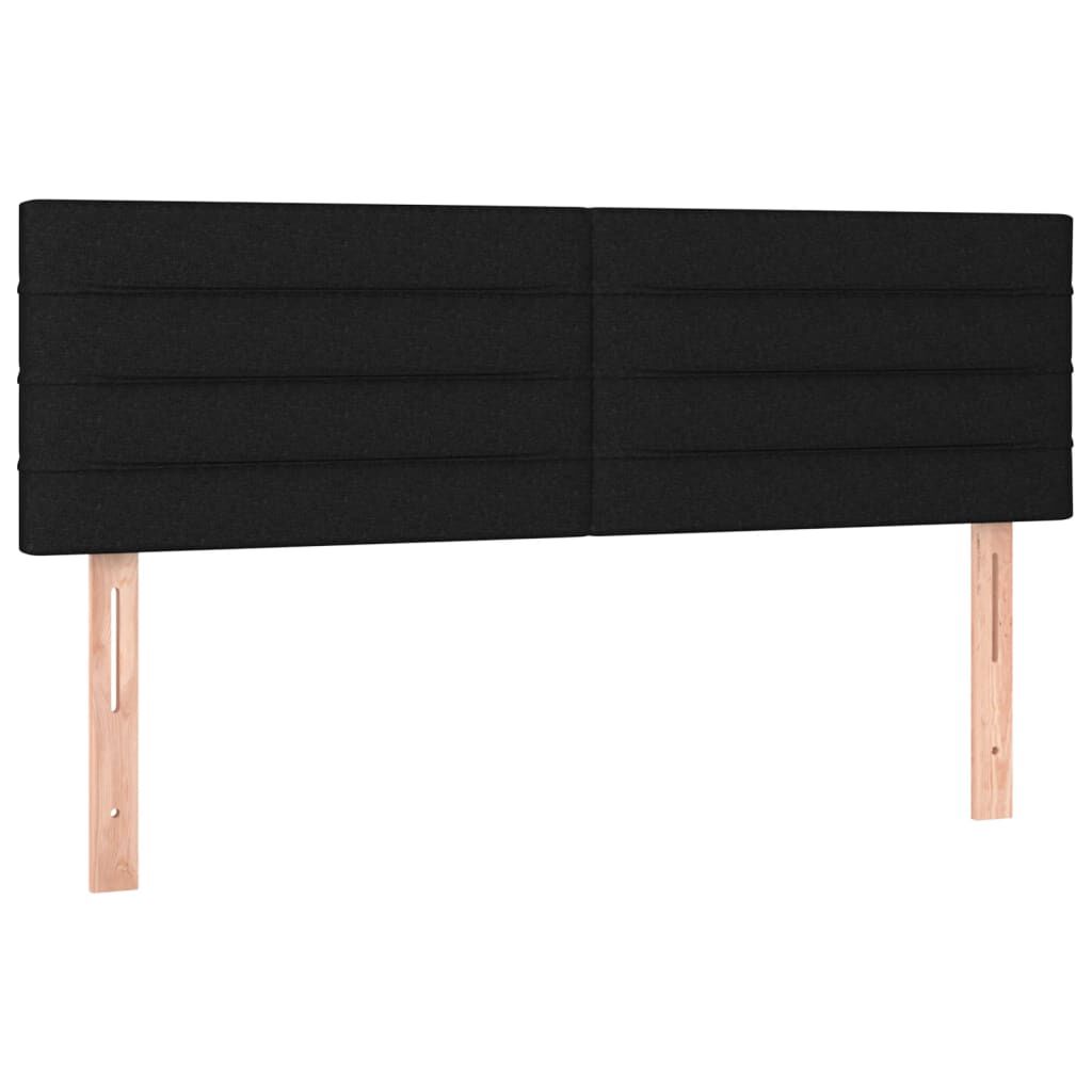 vidaXL Κεφαλάρια Κρεβατιού 2 τεμ. Μαύρα 72x5x78/88 εκ. Υφασμάτινα