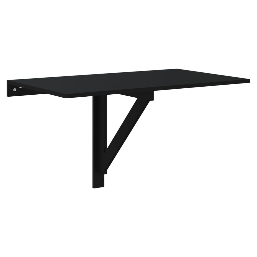 vidaXL Τραπέζι Τοίχου Πτυσσόμενο Μαύρο 100 x 60 x 56 εκ. Επεξεργ. Ξύλο