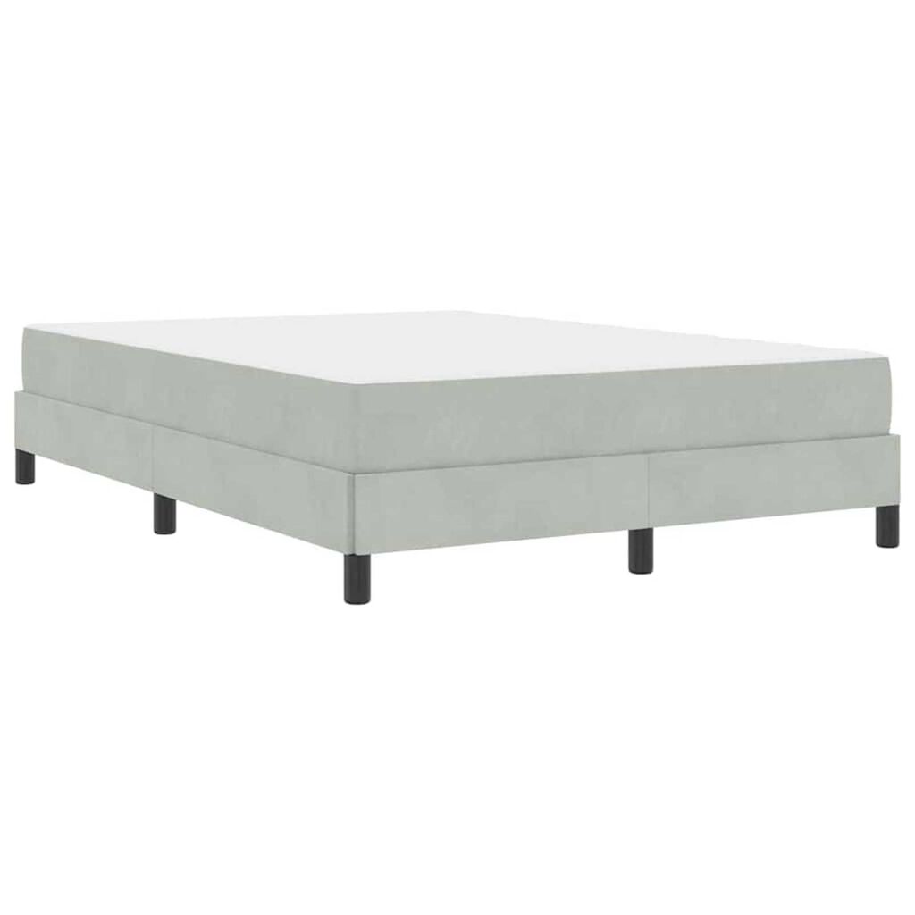 vidaXL Κρεβάτι box spring με στρώμα Ανοιχτό γκρι 160 x 200 cm Βελούδο