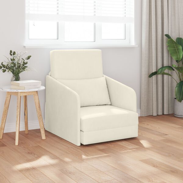 vidaXL Κρεβάτι καναπές Κρεμ 65 x 80 x 83 εκ. Βελούδο