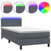 vidaXL &Kappa;&rho;&epsilon;&beta;ά&tau;&iota; Boxspring &mu;&epsilon; &Sigma;&tau;&rho;ώ&mu;&alpha; & LED &Sigma;&kappa;&omicron;ύ&rho;&omicron; &gamma;&kappa;&rho;&iota; 80x210 &epsilon;&kappa;. &Beta;&epsilon;&lambda;&omicron;ύ&delta;&iota;&nu;&omicron;