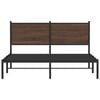 vidaXL Σκελετός Κρεβ. Χωρίς Στρώμα Καφέ Δρυς 150x200 εκ. Μεταλλικό