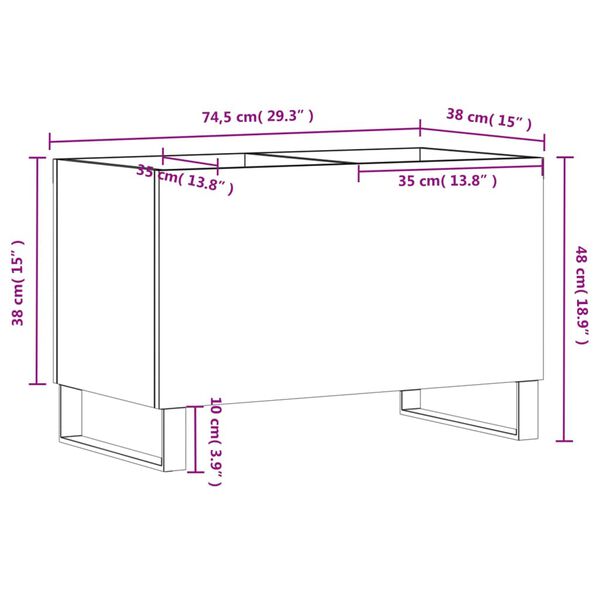 vidaXL Δισκοθήκη Γυαλιστερή Λευκή 74,5x38x48 εκ. Επεξεργασμένο Ξύλο