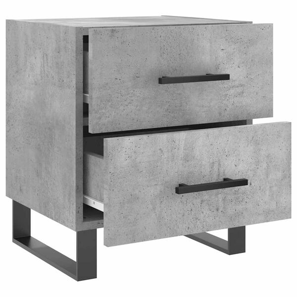 vidaXL Κομοδίνα 2 τεμ. Γκρι Σκυροδεμ. 40 x 35 x 47,5 εκ. Επεξεργ. Ξύλο
