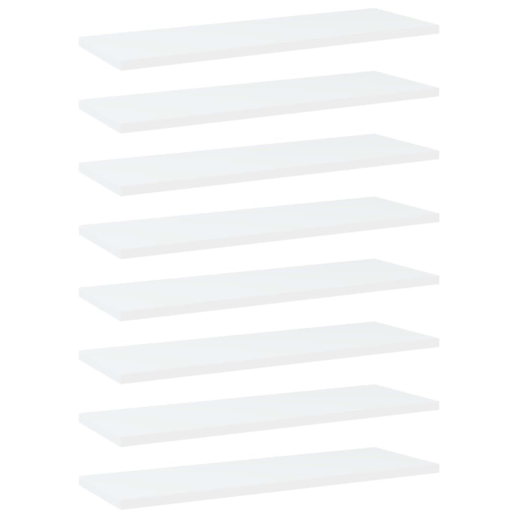 vidaXL Ράφια Βιβλιοθήκης 8 τεμ. Λευκά 60x20x1,5 εκ. από Επεξ.Ξύλο