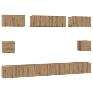 vidaXL &Sigma;&epsilon;&tau; &epsilon;&pi;ί&pi;&lambda;&omicron;&upsilon; &tau;&eta;&lambda;&epsilon;ό&rho;&alpha;&sigma;&eta;&sigmaf; 8 pcs Artisan Oak &Epsilon;&pi;&epsilon;&xi;&epsilon;&rho;&gamma;&alpha;&sigma;&mu;έ&nu;&omicron; &xi;ύ&lambda;&omicron;