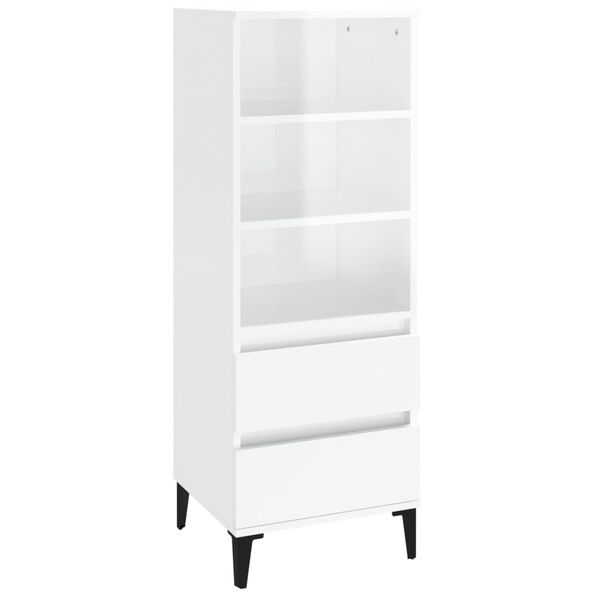 vidaXL Ντουλάπι Γυαλιστερό λευκό 40x36x110 εκ. από Επεξεργασμένο Ξύλο