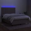 vidaXL &Kappa;&rho;&epsilon;&beta;ά&tau;&iota; Boxspring &mu;&epsilon; &Sigma;&tau;&rho;ώ&mu;&alpha; & LED Taupe 140x190 &epsilon;&kappa;. &Upsilon;&phi;&alpha;&sigma;&mu;ά&tau;&iota;&nu;&omicron;