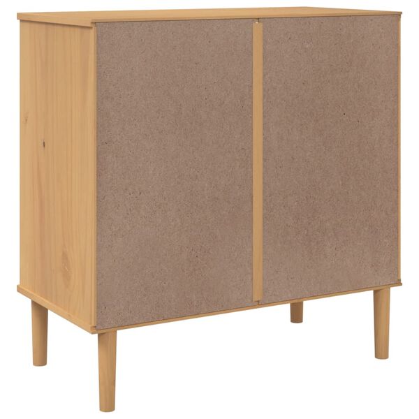 vidaXL Μπουφές SENJA Καφέ / Ρατάν 80 x 40 x 80 εκ. Μασίφ Ξύλο Πεύκου