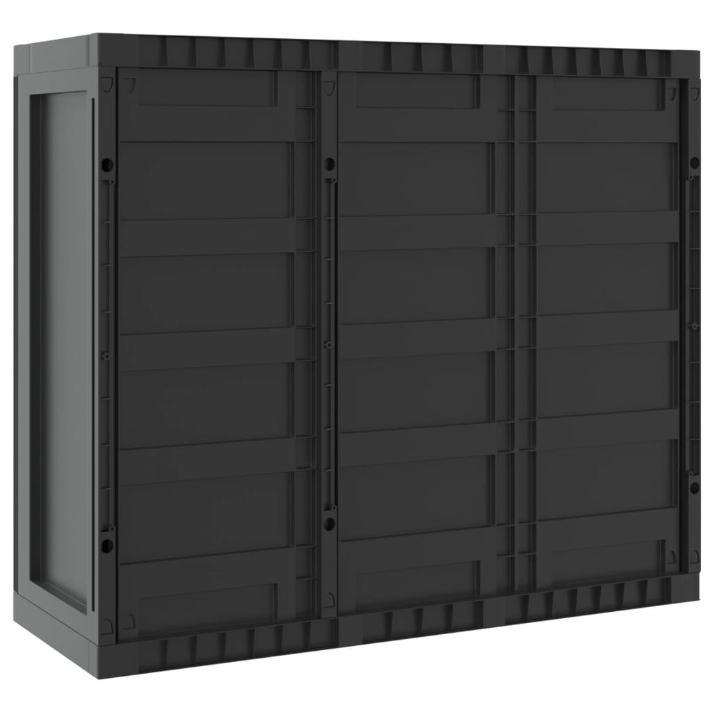 vidaXL Ντουλάπι Αποθ. Εξ. Χώρου Μαύρο 97x37x85 εκ. Πολυπροπυλένιο
