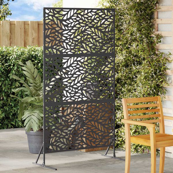 vidaXL Μαύρη Προστατευτική Οθόνη 100x50x180 cm από Χάλυβα