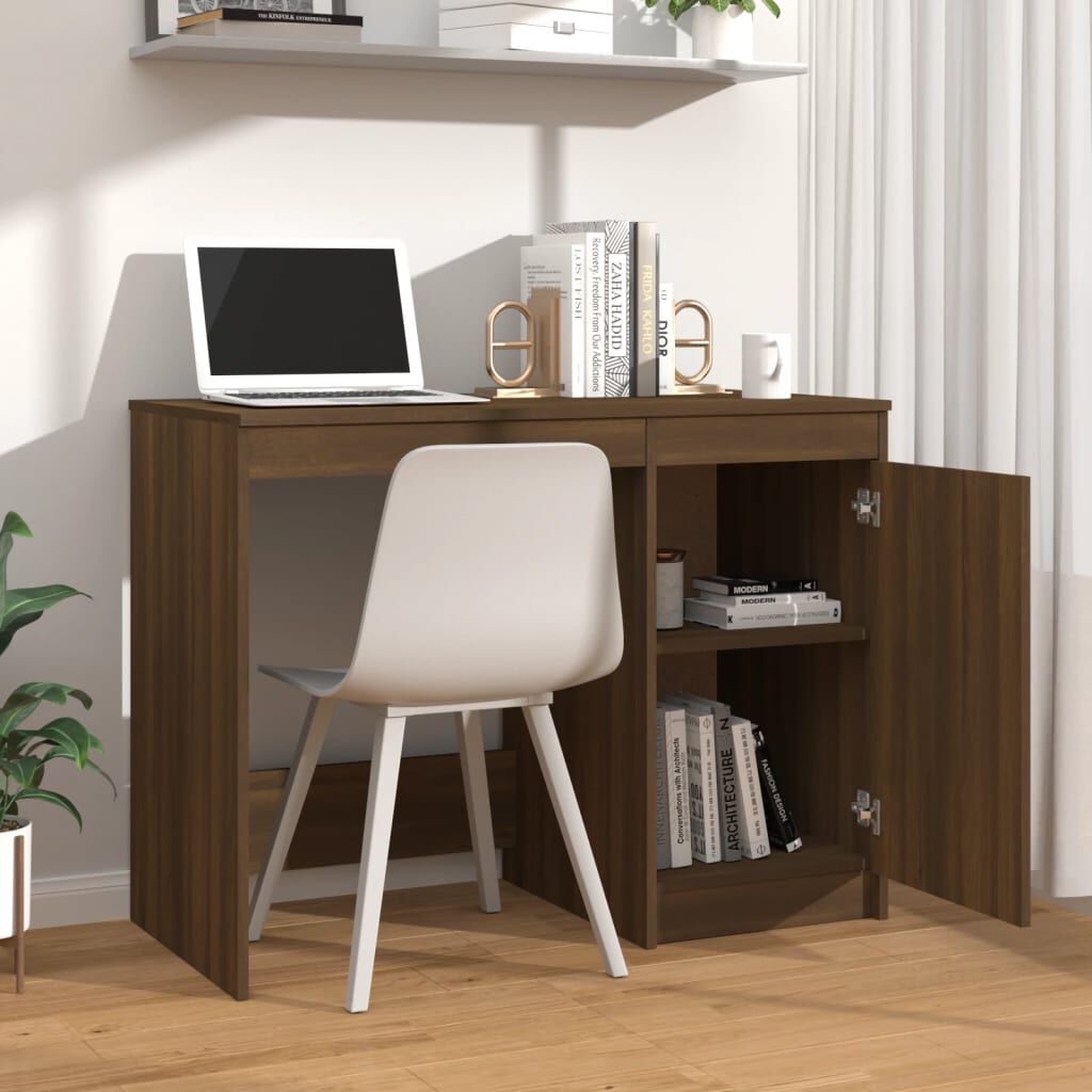 vidaXL Γραφείο Καφέ Δρυς 100x50x76 εκ. από Επεξεργασμένο Ξύλο