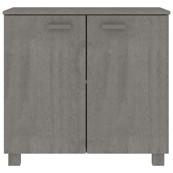vidaXL Ντουλάπι HAMAR Αν. Γκρι 85 x 35 x 80 εκ. από Μασίφ Ξύλο Πεύκου