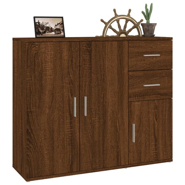 vidaXL Μπουφές Καφέ Δρυς 91x29,5x75 εκ. από Επεξεργασμένο Ξύλο