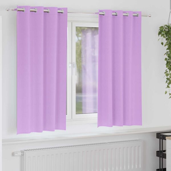 vidaXL Κουρτίνες με κουρτίνες 2 pcs Μοβ 175 x 140 εκ. Πολυεστέρας