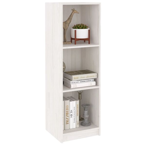 vidaXL Βιβλιοθήκη/Διαχωρ. Χώρου Λευκό 36x33x110 εκ. Μασίφ Ξύλο Πεύκου