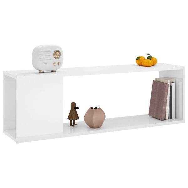 vidaXL Έπιπλο Τηλεόρασης Γυαλιστερό Λευκό 100 x 24 x 32 εκ. Επεξ. Ξύλο