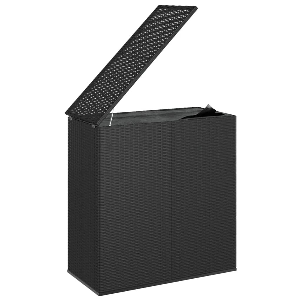 vidaXL Κουτί Μαξιλαριού Κήπου Μαύρο 100x49x103,5 εκ. Ρατάν Πολυαιθ.