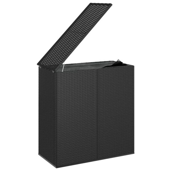 vidaXL Κουτί Μαξιλαριού Κήπου Μαύρο 100x49x103,5 εκ. Ρατάν Πολυαιθ.